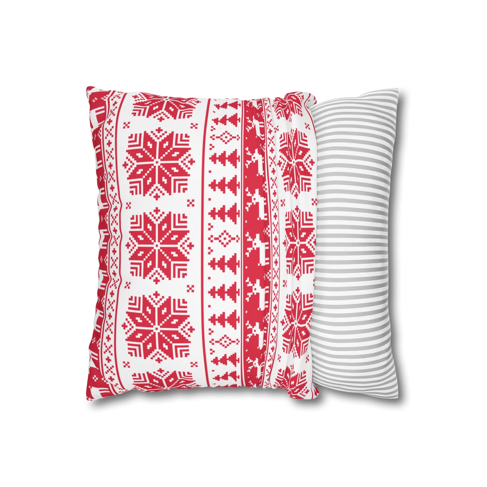 Christmas Spun Polyester Pillowcase – Double-Sided Holiday Cushion Cover