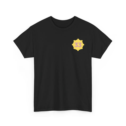 Black T-Shirt with Yellow Emblem Front & Number Back – Custom Team Sports Tee