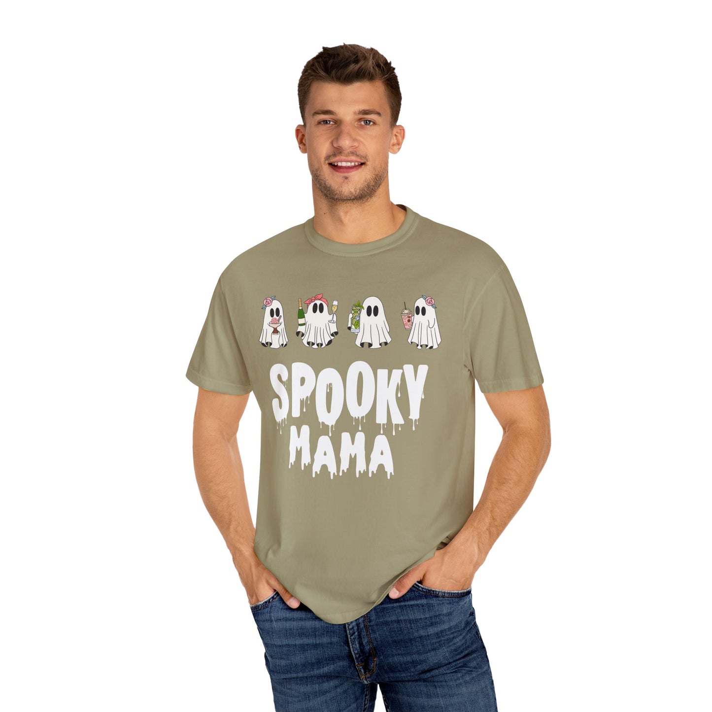 Halloween Spooky Mama Garment-Dyed T-shirt