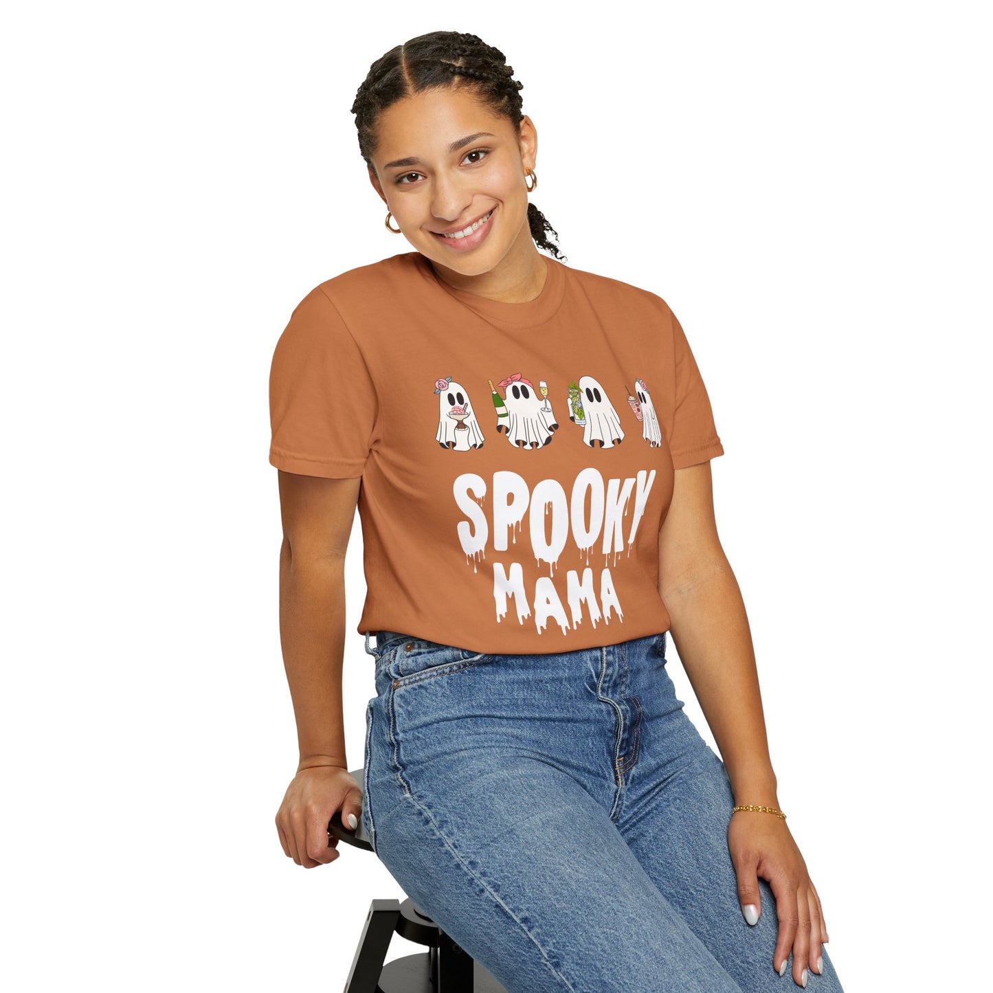 Halloween Spooky Mama Garment-Dyed T-shirt