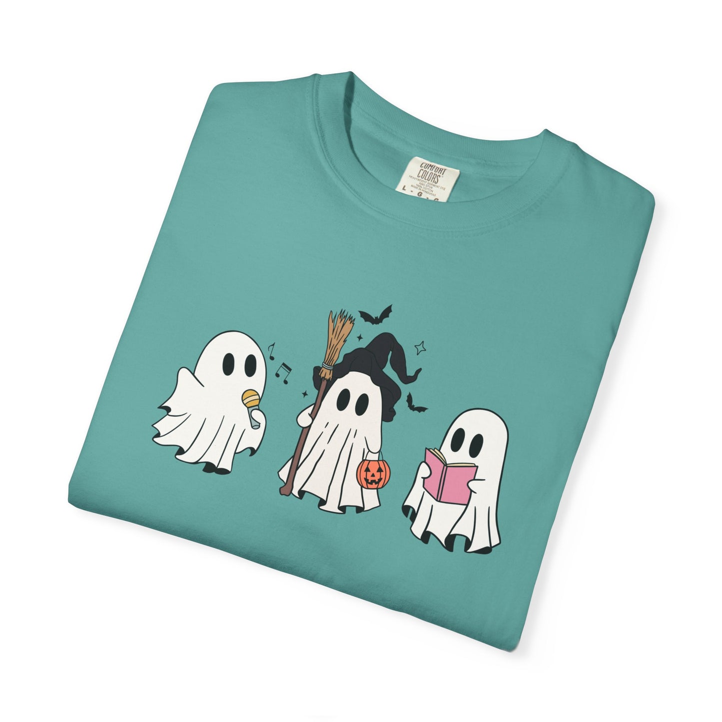 Cute Ghost Friends Halloween T-Shirt – Fun Cartoon Graphic Tee for Spooky Season