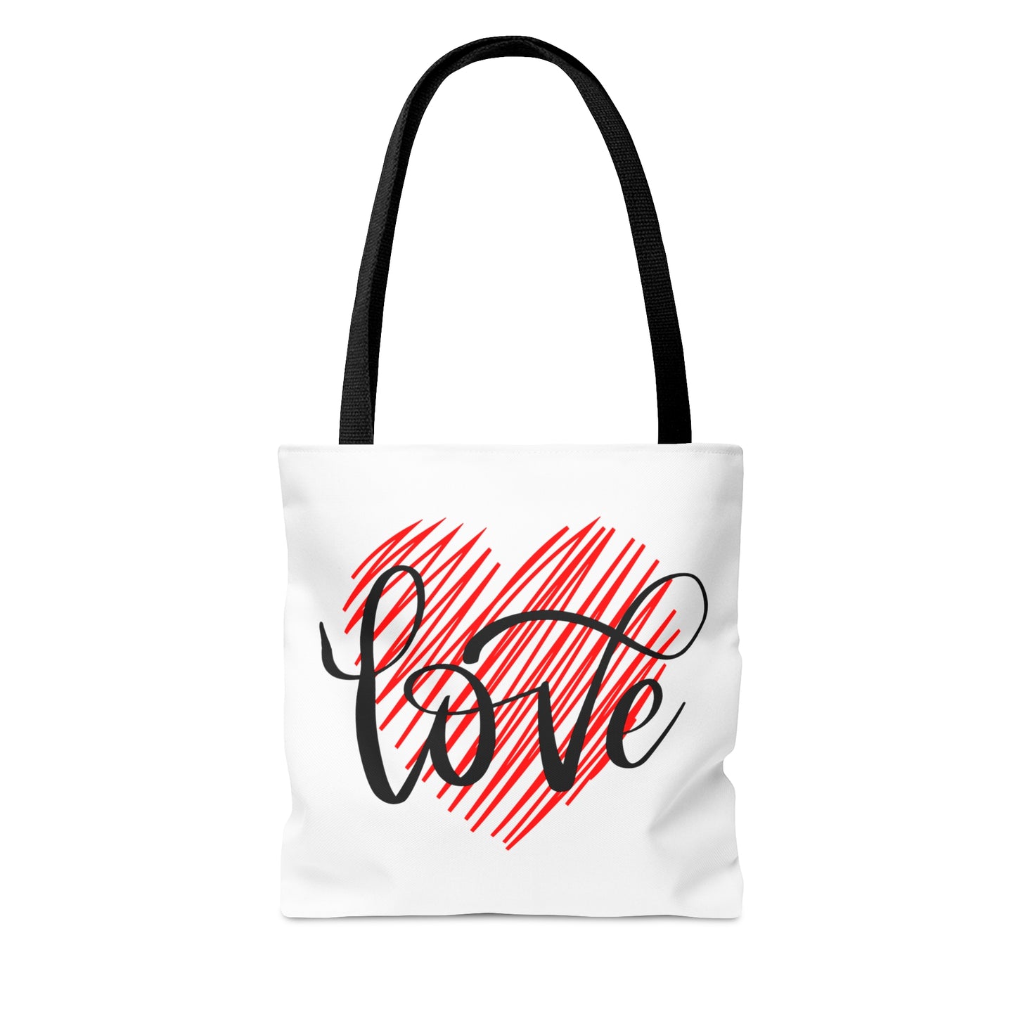 Beautiful Heart with Love Printed Tote Bag, Valentine's Tote Bag