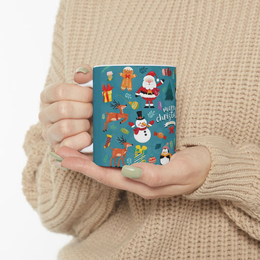 Christmas Ceramic Coffee Mug 11oz – Festive Hot Drink Cup