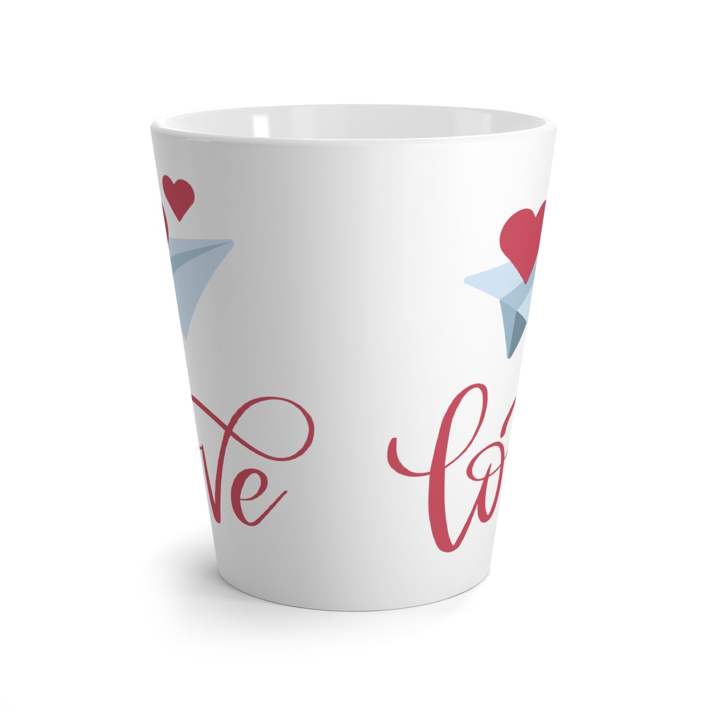 Love With Small Heart Printed Latte Coffee Mug for Valentine's Day, 12oz