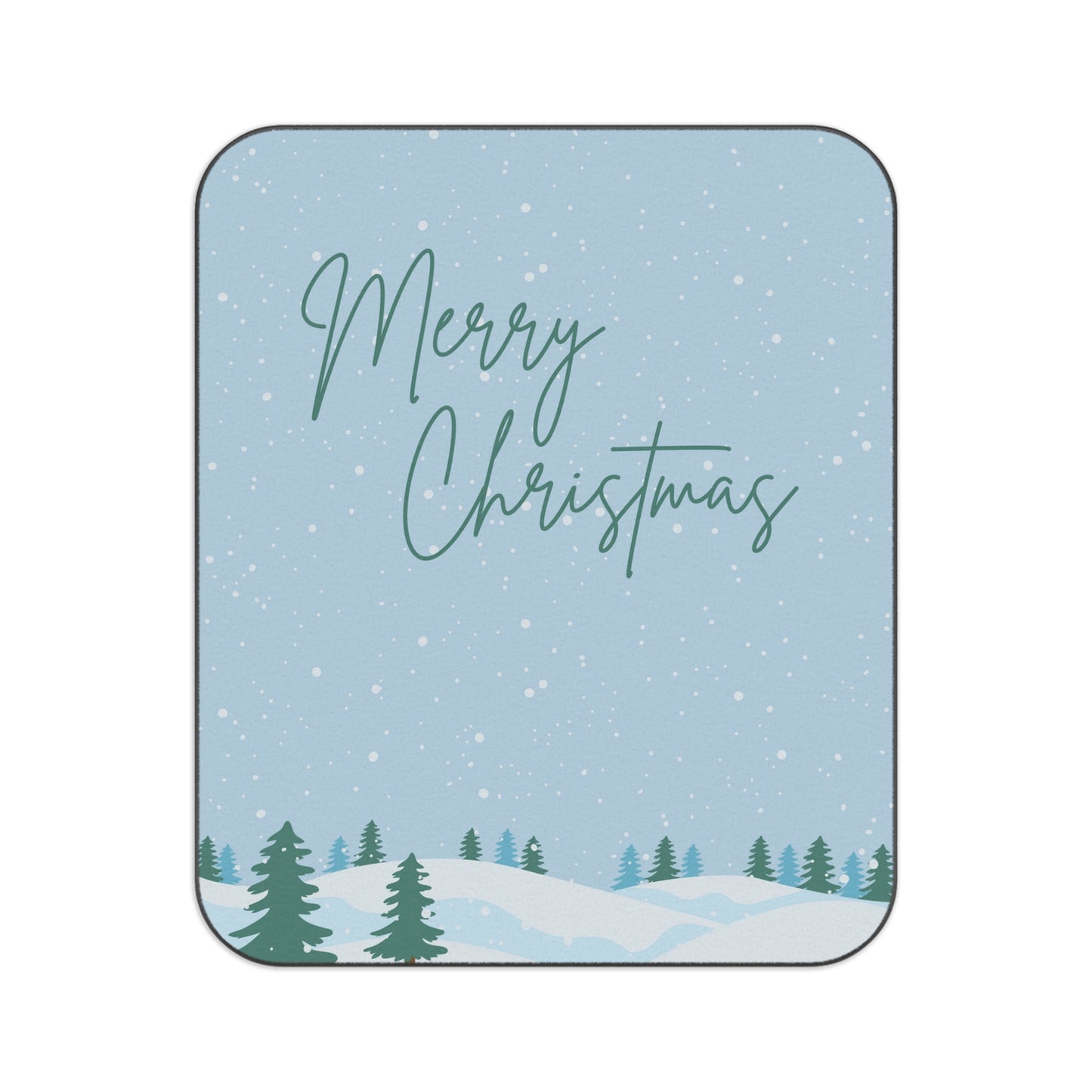Merry Christmas with Trees Printed Picnic Blanket
