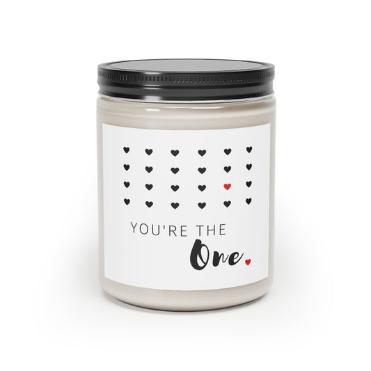 Gift for Her, Valentine's Scented Candle, You are the One Printed Scanted Candles