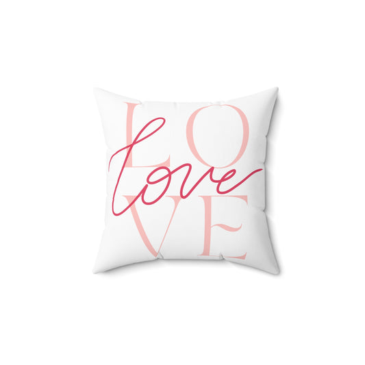 LOVE Typography Decorative Pillow – Double-Sided Print, Indoor Accent Cushion