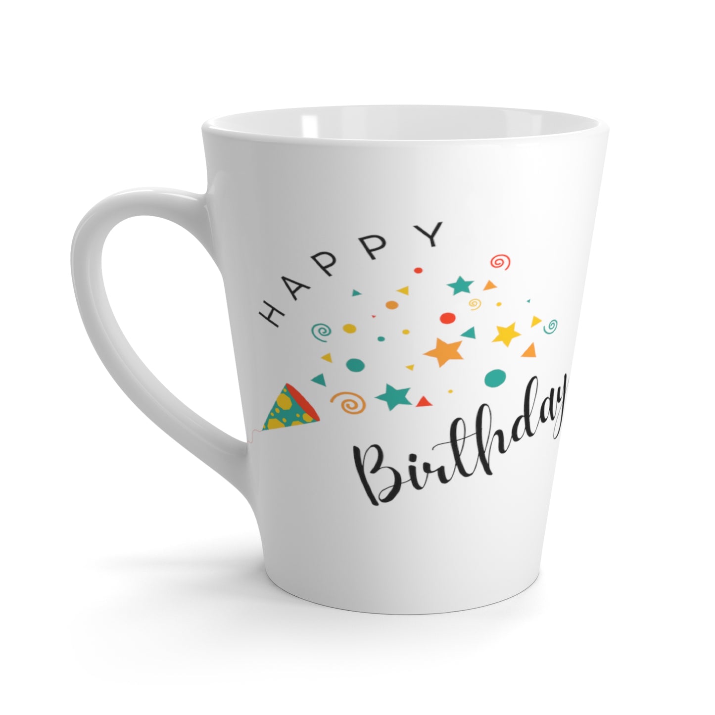 Happy Birthday Lattee Mug, 12oz, White