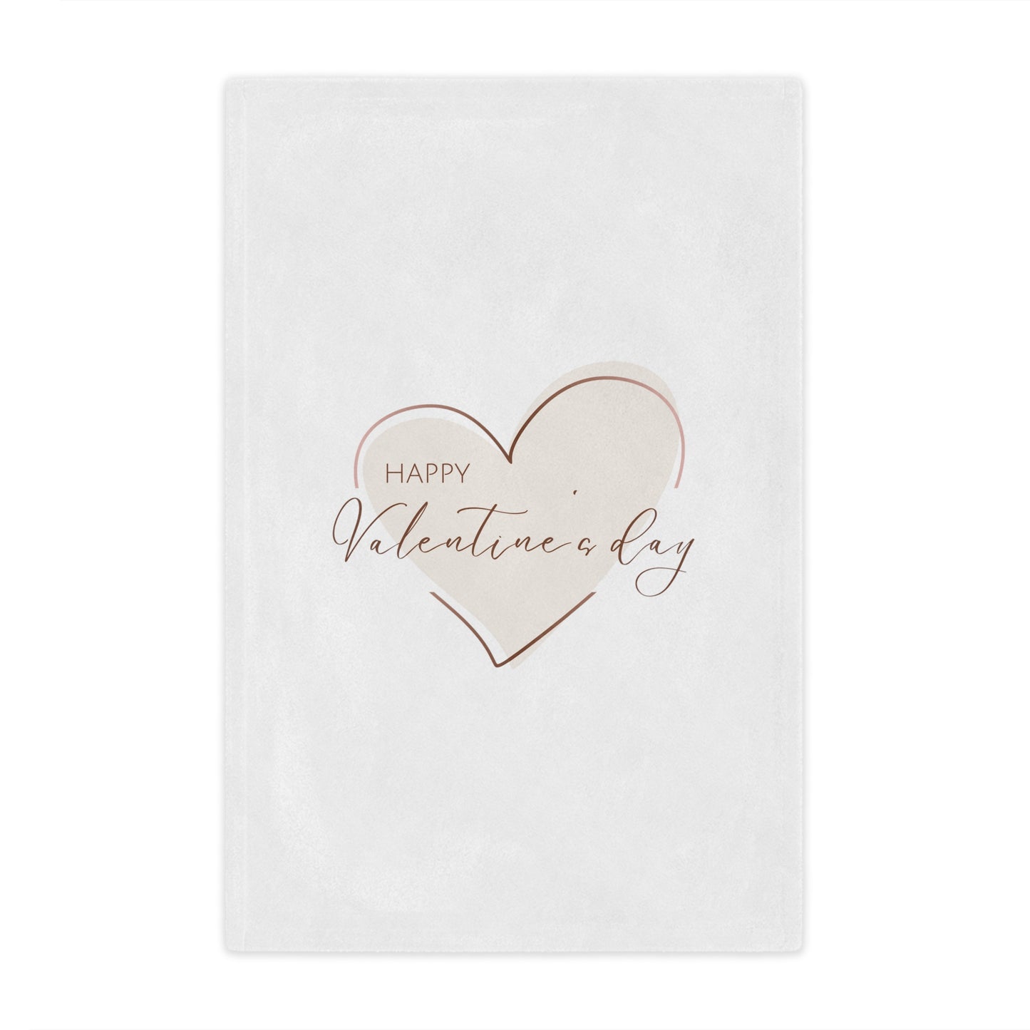Happy Valentine Inside Heart Printed Minky Blanket for Valentine Day