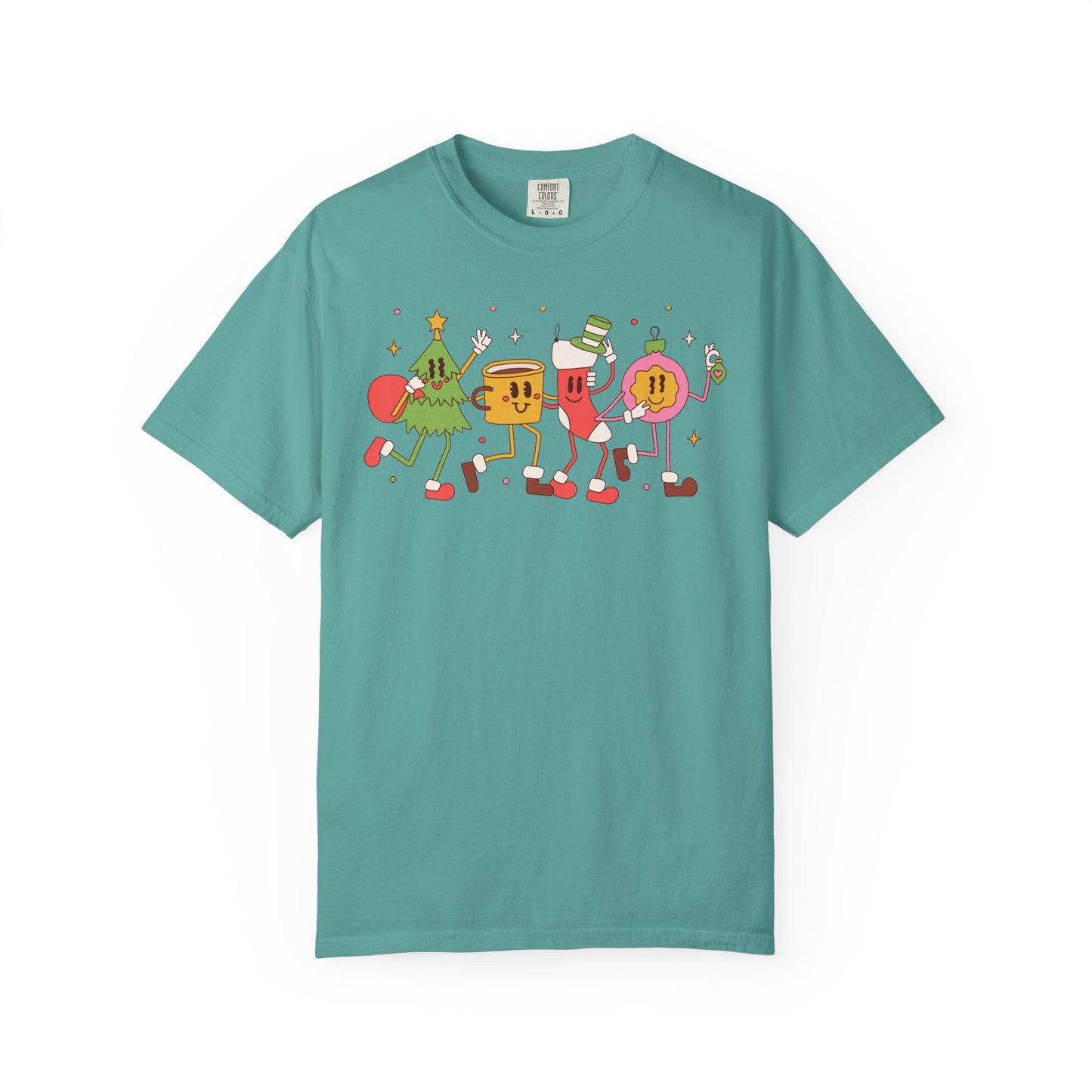 Cute Christmas Party Characters T-Shirt – Fun Holiday Graphic Tee for Adults & Teens