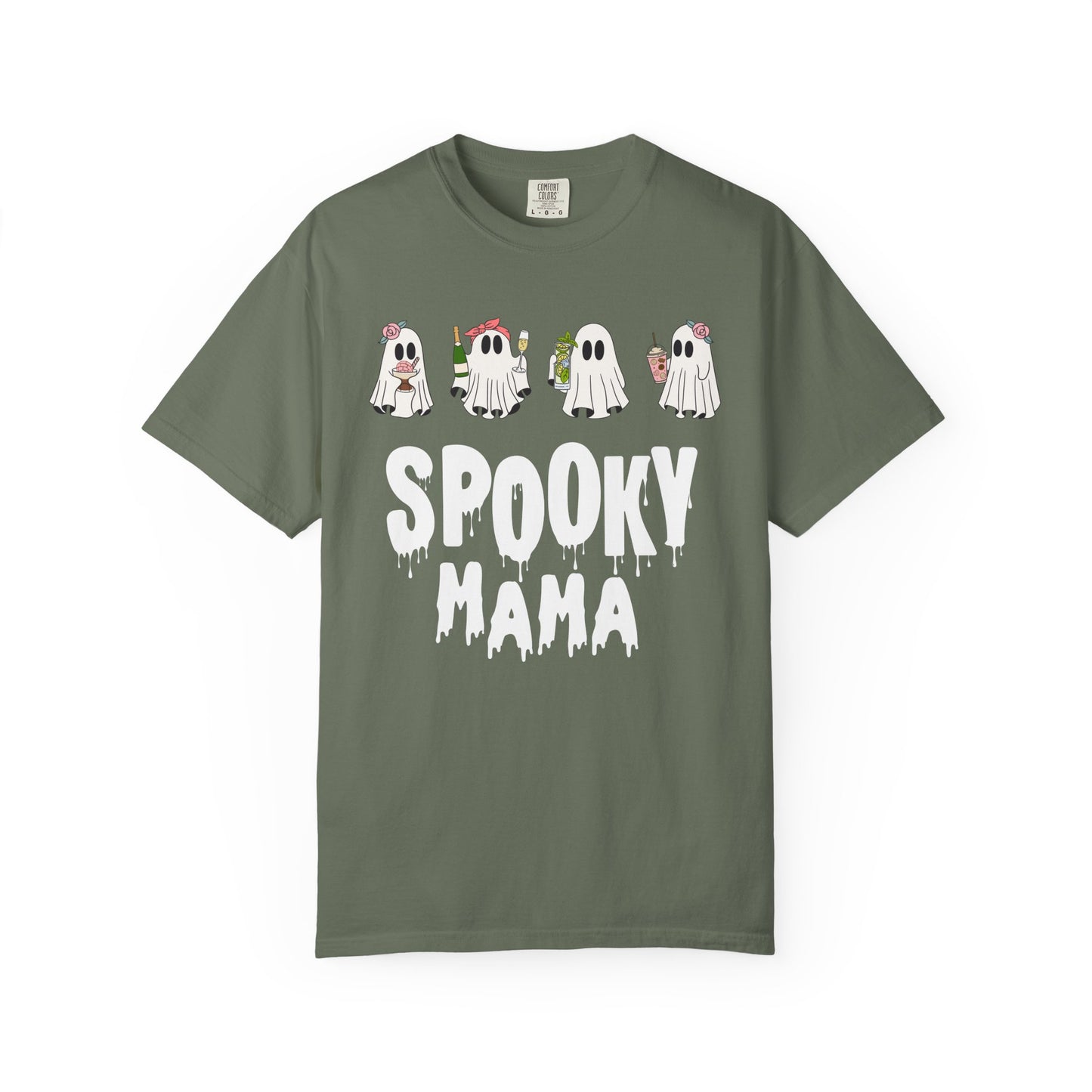 Halloween Spooky Mama Garment-Dyed T-shirt