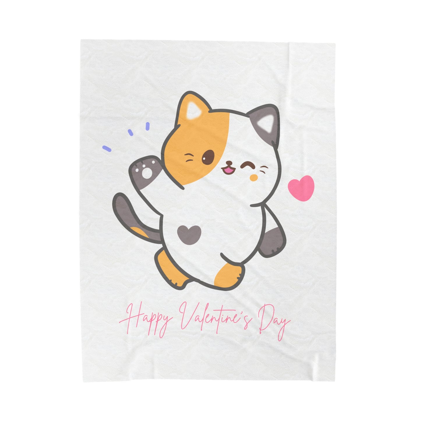 Happy Valentine Day Printed Velveteen Plush Blanket