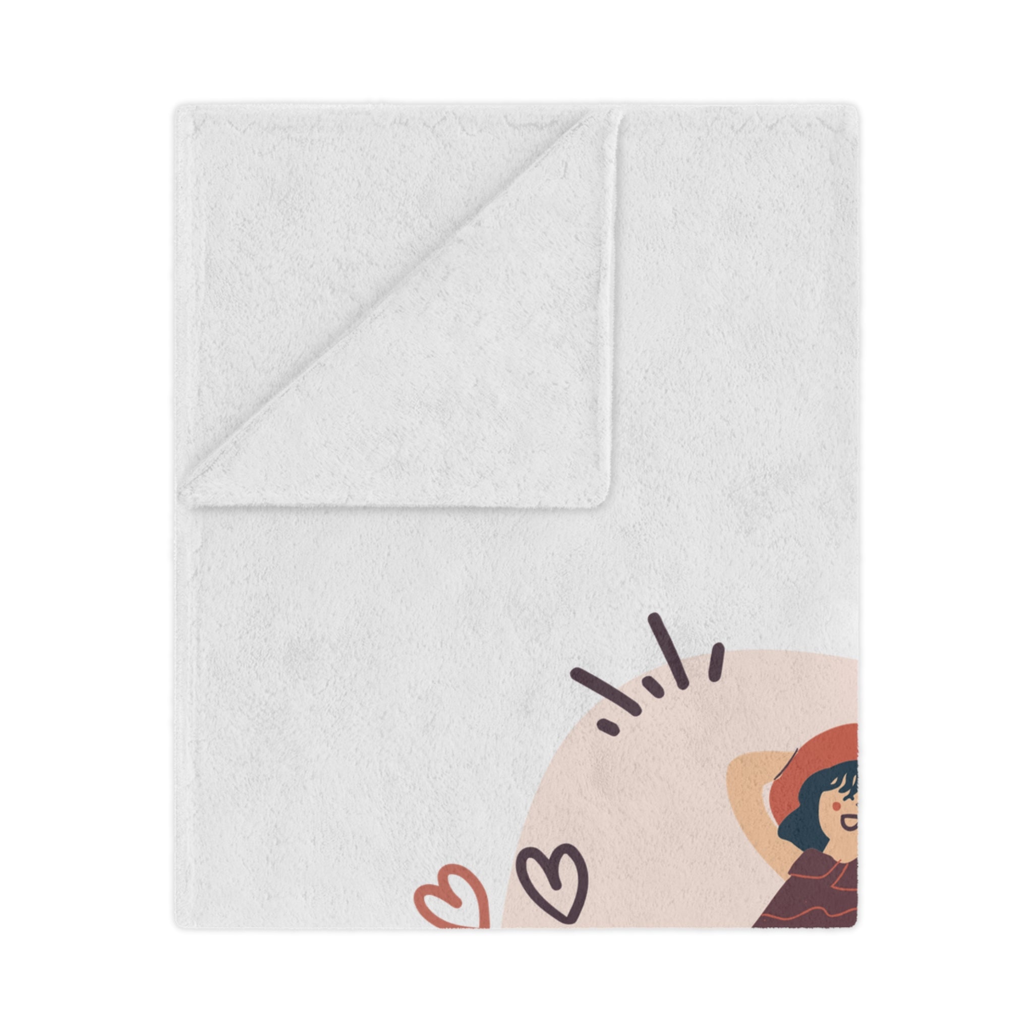 Couple on Cycle Printed Velveteen Minky Blanket for Valentine