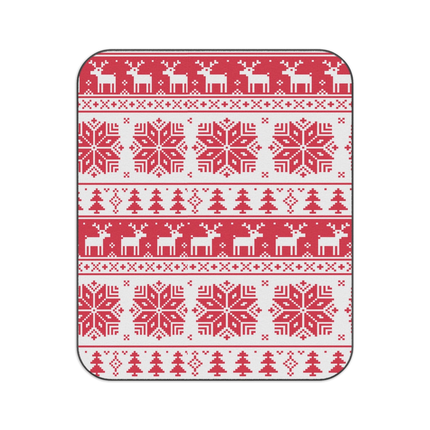Warm Christmas Picnic Blanket – Polyester Fleece with Water-Resistant Oxford Back