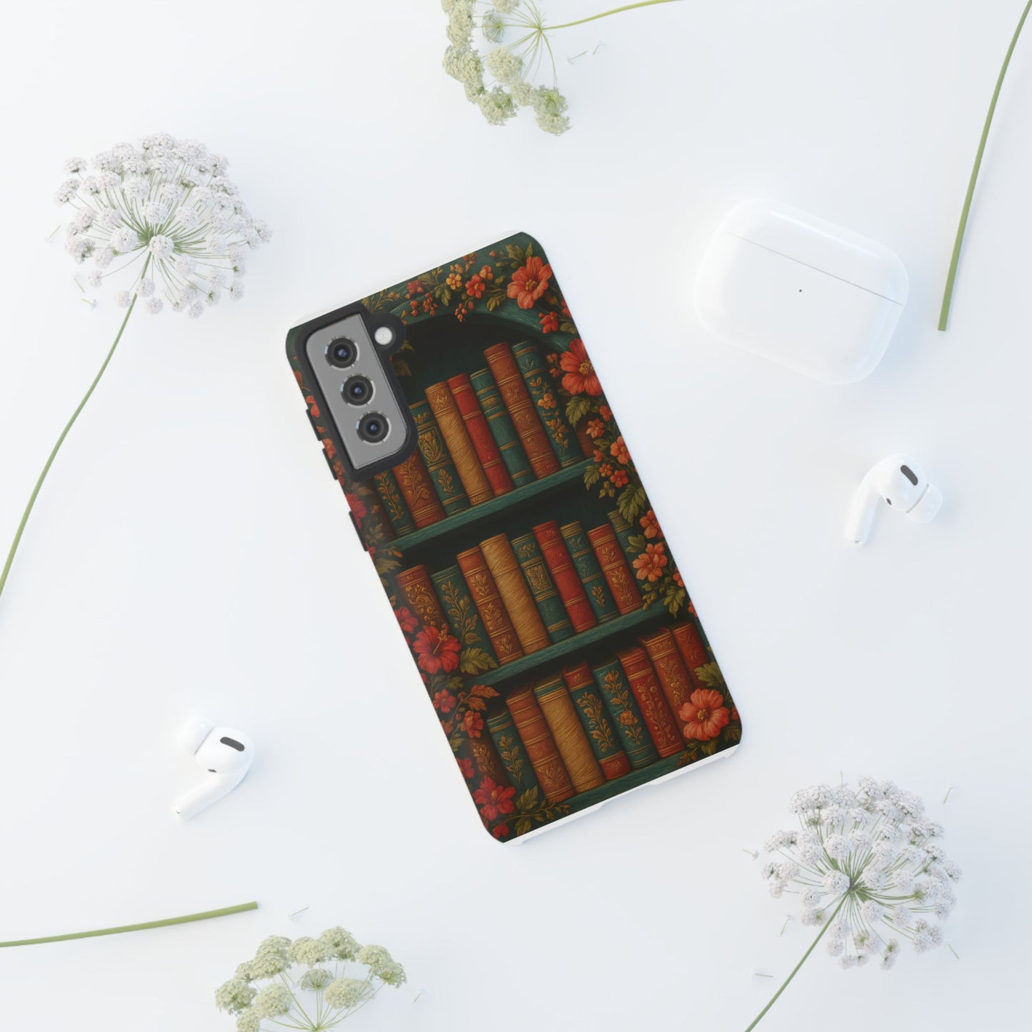 Phone Case - Bookshelf Vintage Book Lover's iPhone & Samsung Cover