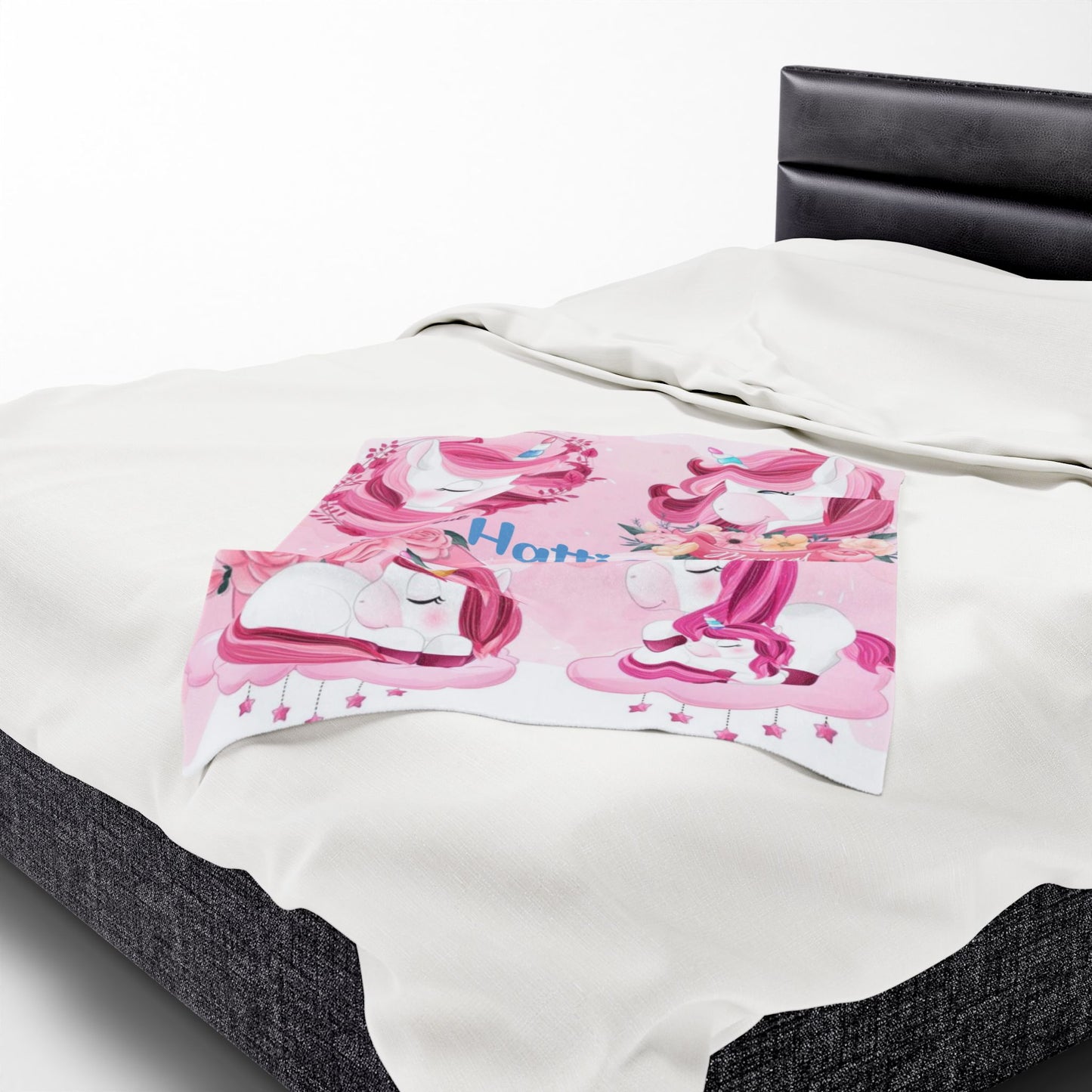 Personalized Unicorn Blanket for Kids – Soft Plush Velveteen Throw for Girls – Magical Custom Gift for Birthdays & Holidays