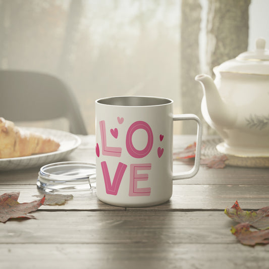 10oz Stainless Steel Travel Mug with Pinky Promise & Heart Design, Sentimental Gift for Couples or Valentine’s Day
