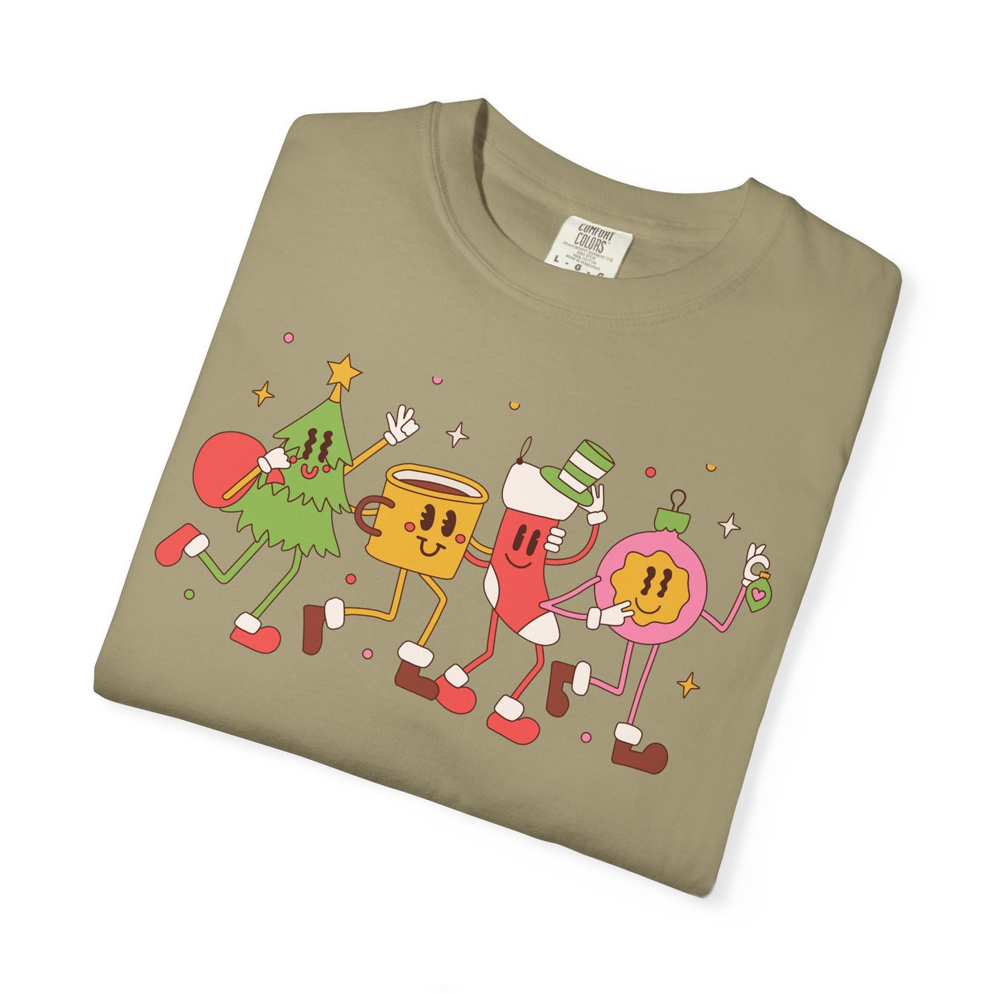 Cute Christmas Party Characters T-Shirt – Fun Holiday Graphic Tee for Adults & Teens