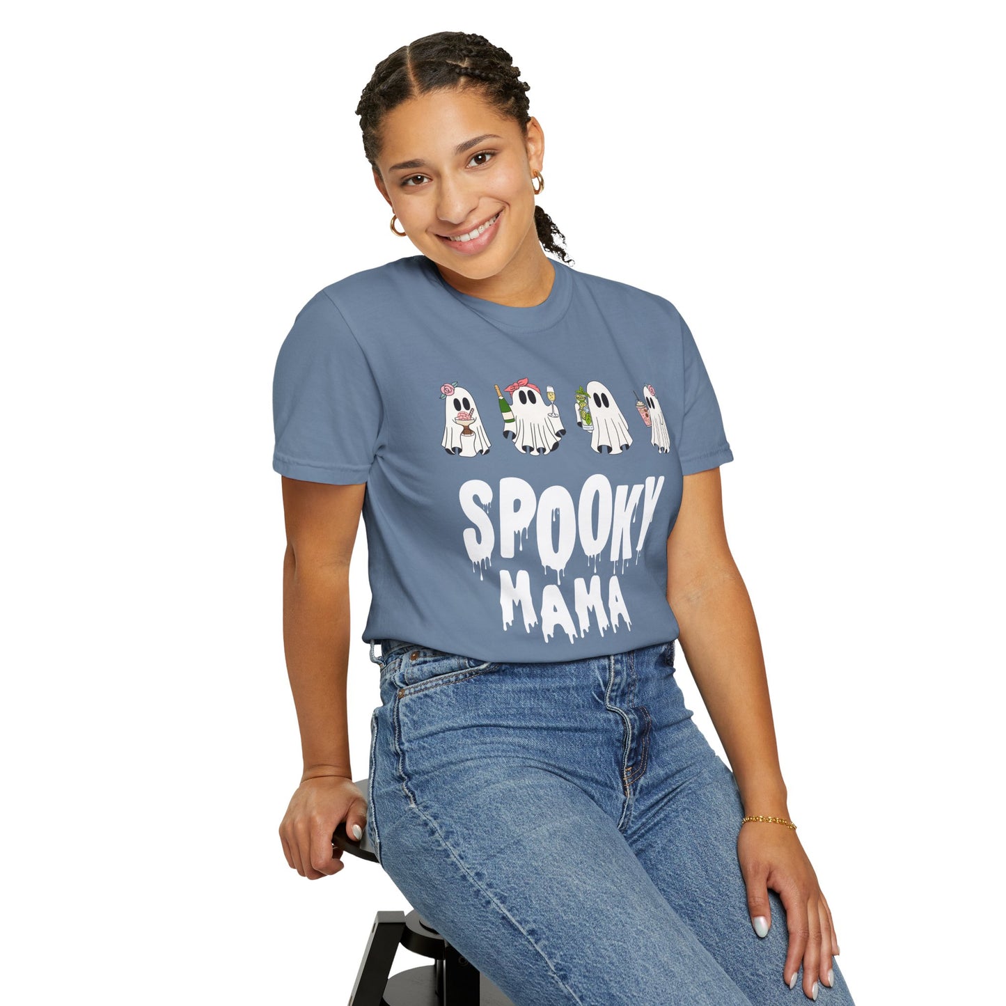 Halloween Spooky Mama Garment-Dyed T-shirt