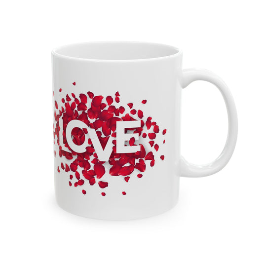 Love wih Flower Printed Ceramic Mugs, 11oz