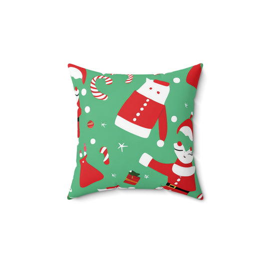 Festive Christmas Polyester Decorative Pillow with Plush Insert