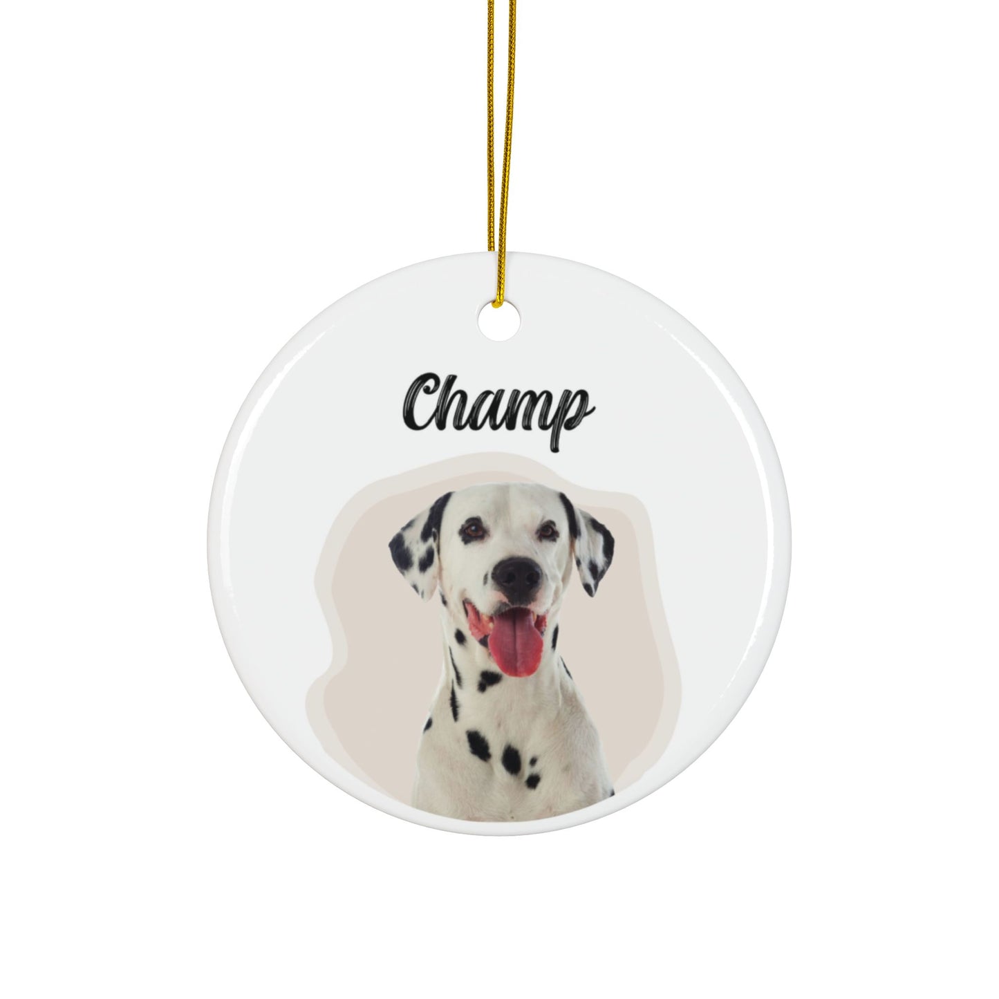 Ceramic Ornaments, Custom Dog Image and Name, Decorative Holiday Gift, Personalized Christmas Tree Decoration, Pet Lover Ornament,