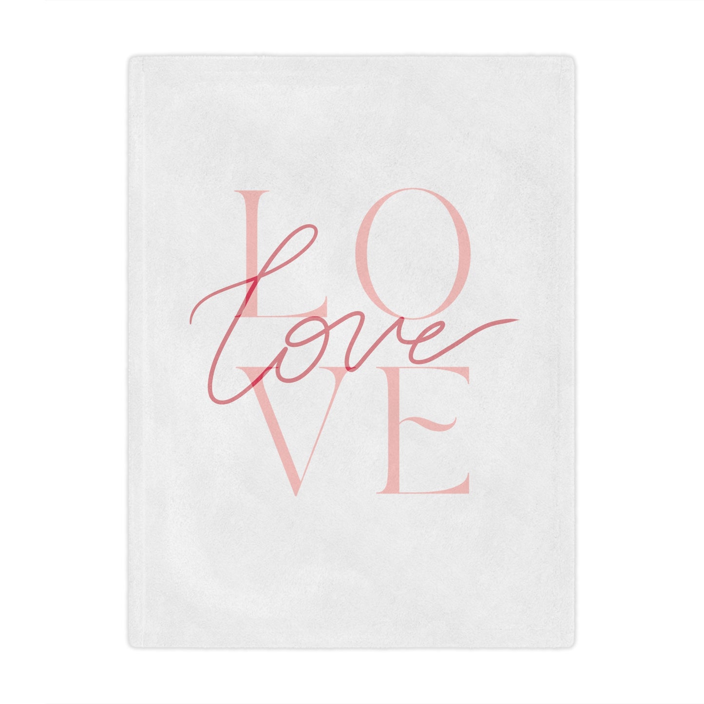 Love Printed Velveteen Minky Blanket for Her, Valentine Gift for Couple