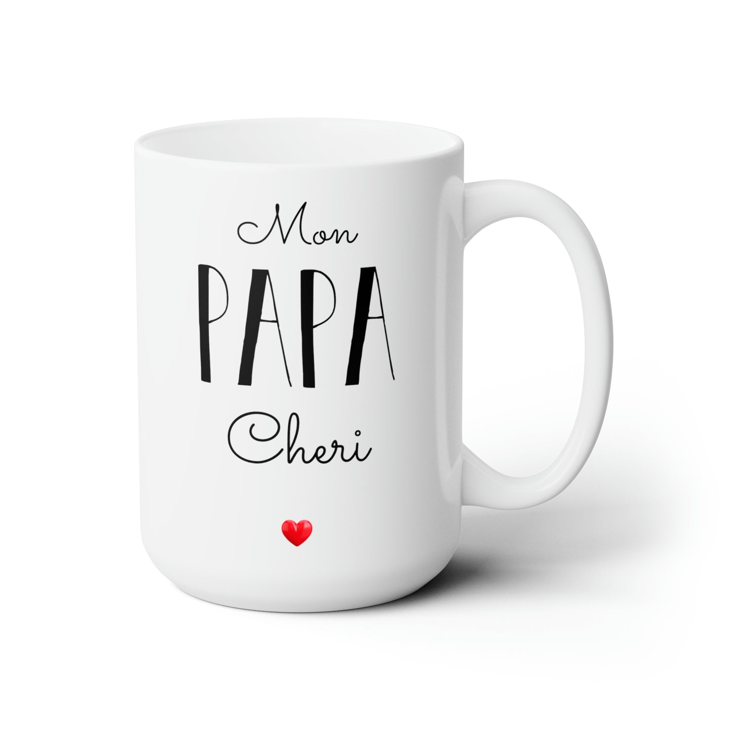 Mom, Papa and Cherry Customise Ceramic Mug 15oz, White
