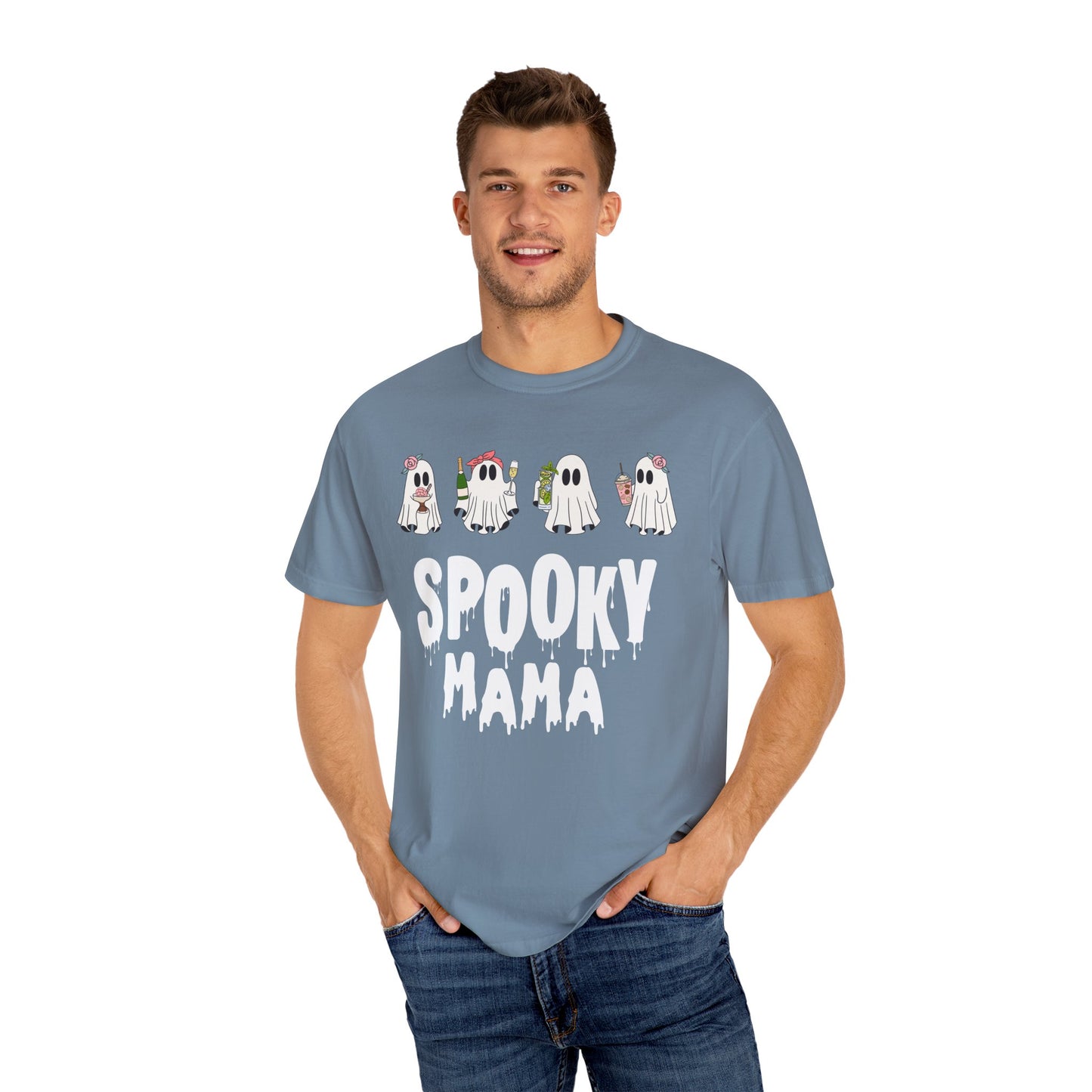 Halloween Spooky Mama Garment-Dyed T-shirt