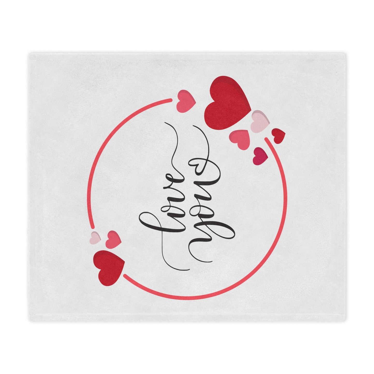 Love You with Flying Hearts Printed Velveteen Minky Blanket for Valentine