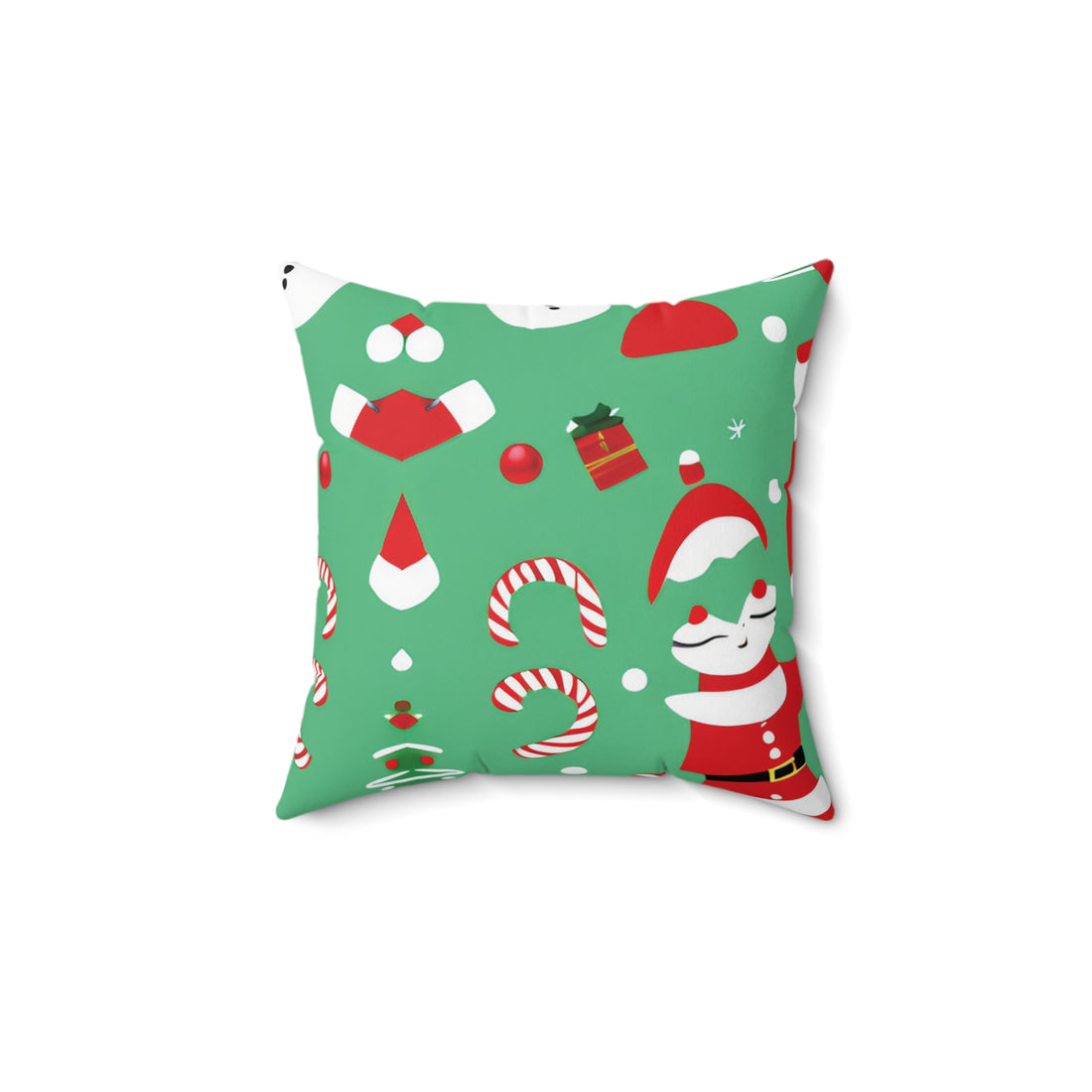 Spun Polyester Christmas Square Pillow