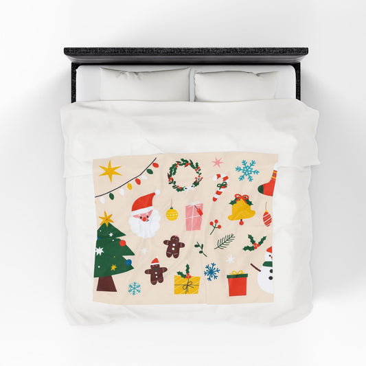 Christmas Velveteen Plush Blanket – Soft & Festive Holiday Throw
