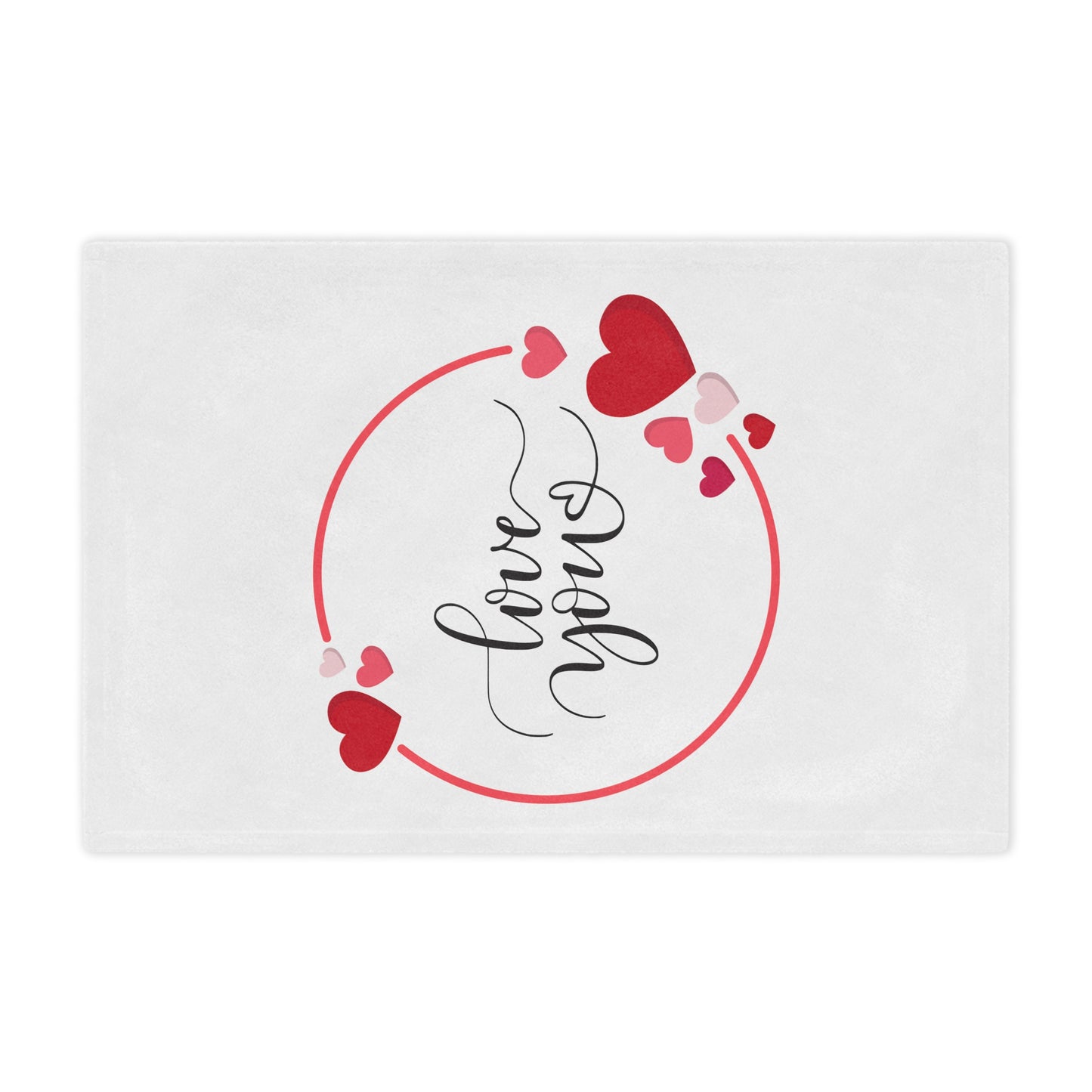 Love You with Flying Hearts Printed Velveteen Minky Blanket for Valentine