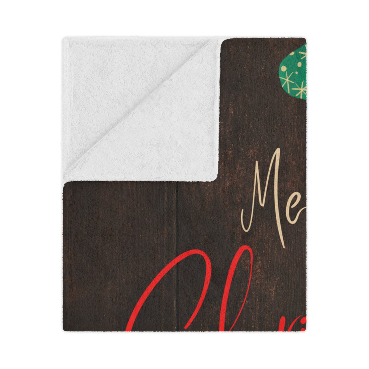 Merry Christmas Printed Minky Blanket, Coffee