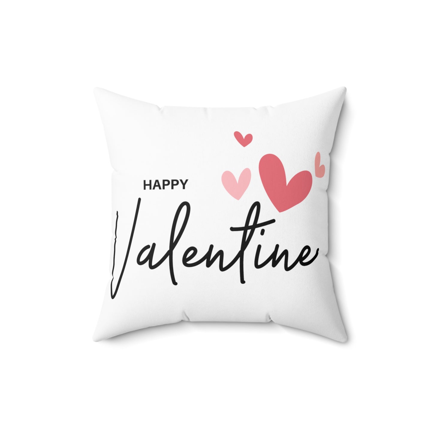 Happy Valentine with Flying Hearts Printed Squre Pillow