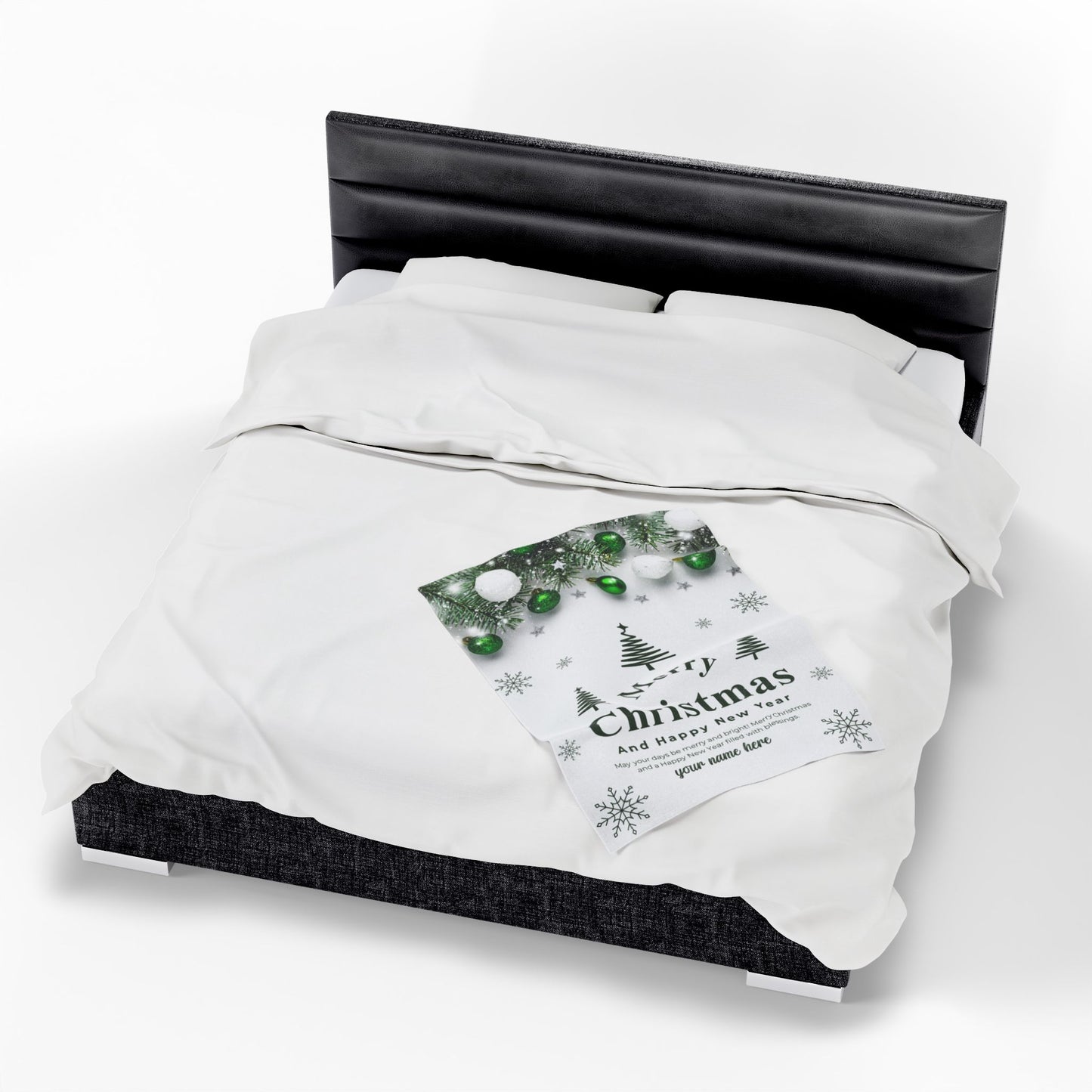 Green Ornament Christmas Blanket – Personalized Holiday Throw for a Merry & Bright Season