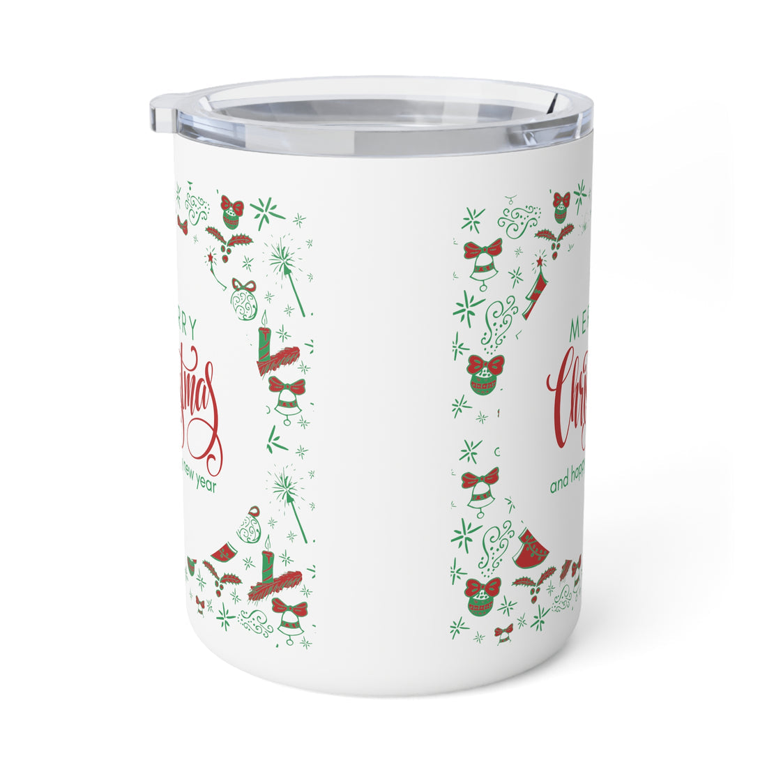 Stylish Christmas Insulated Travel Coffee Mugs, 10oz
