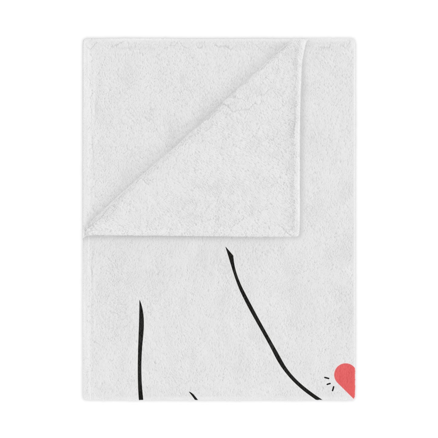 Couple's Hand with Love You Printed Valentine Minky Blanket