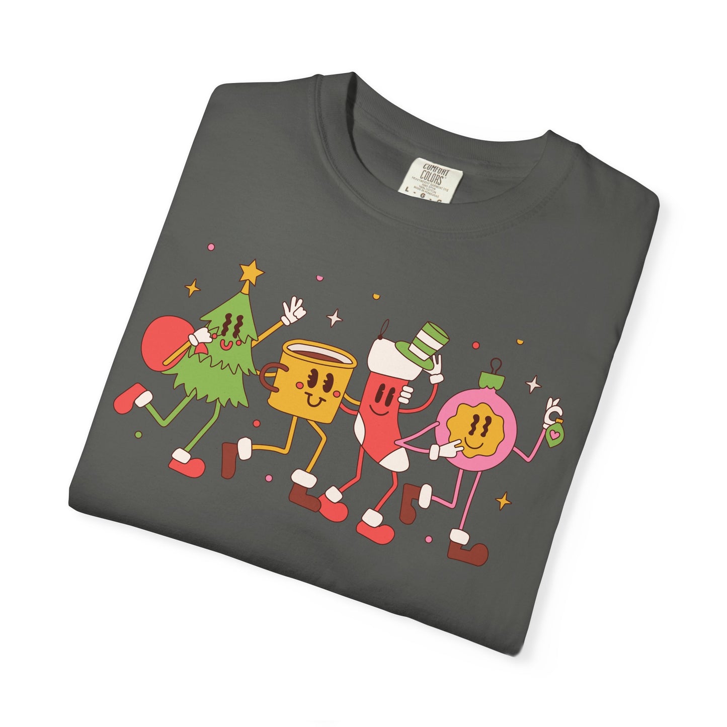 Cute Christmas Party Characters T-Shirt – Fun Holiday Graphic Tee for Adults & Teens