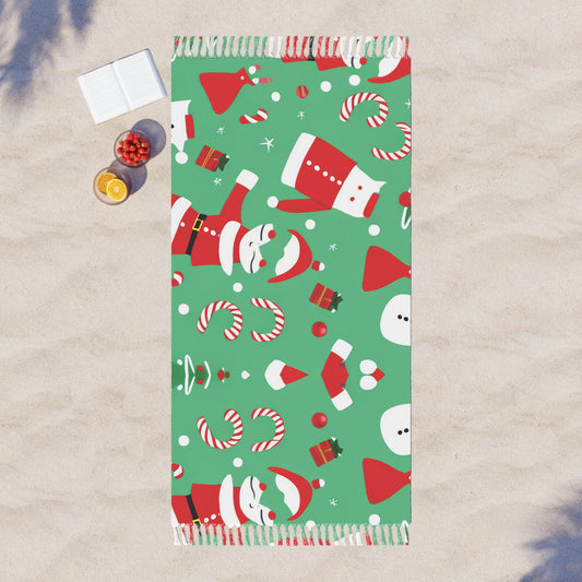 Christmas Boho Polyester Beach Cloth with Tassels