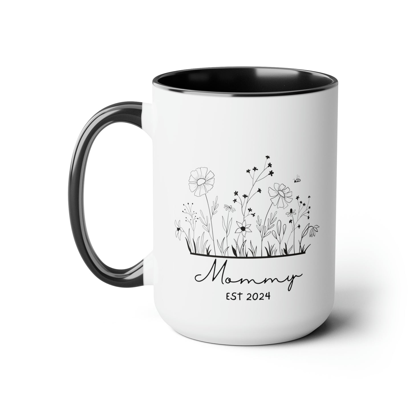 Mommy EST 2024 Flower Mug, Mother's Day Gift