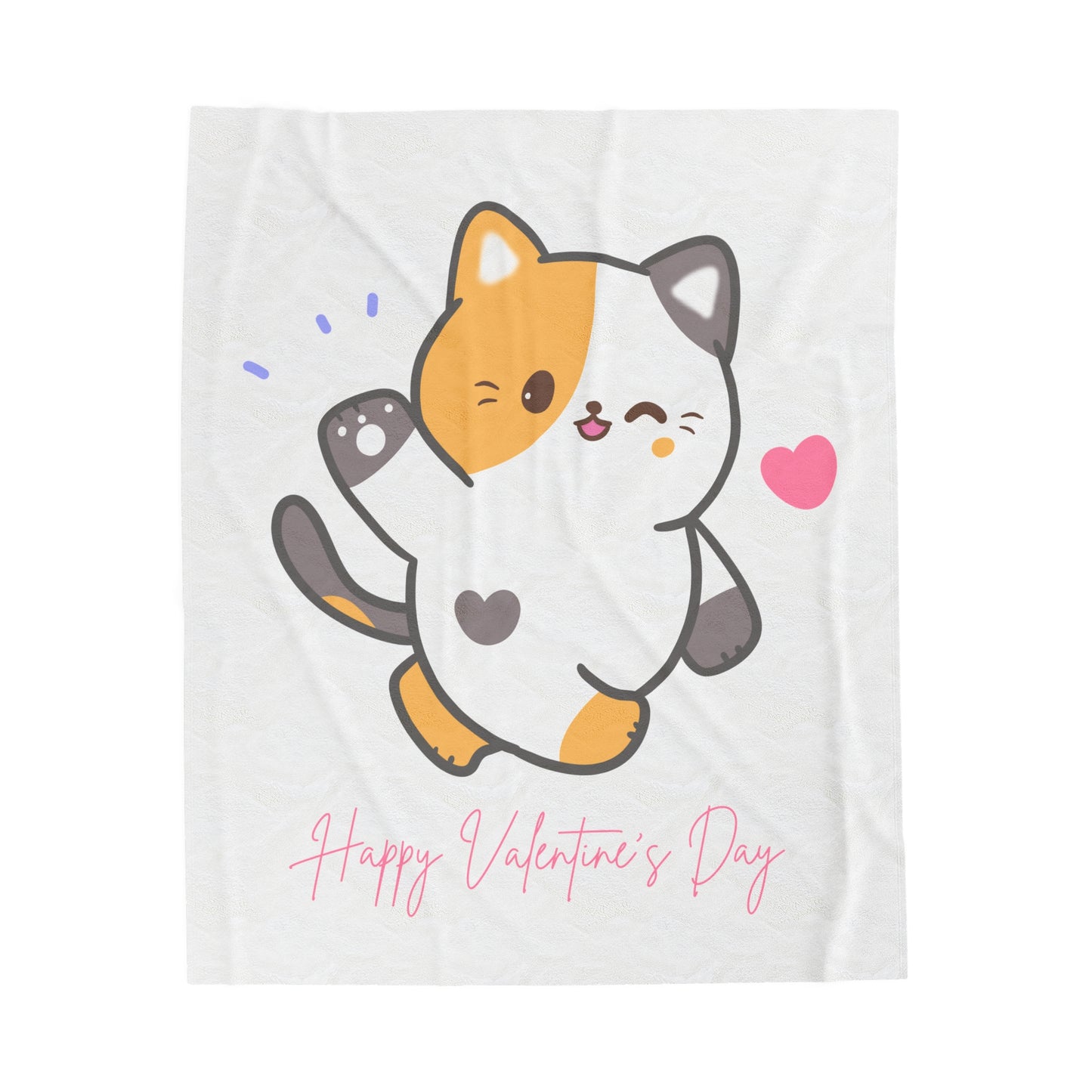 Happy Valentine Day Printed Velveteen Plush Blanket