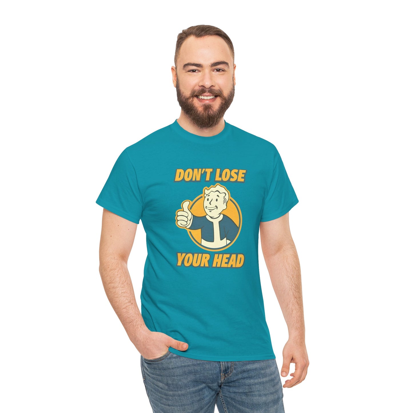 Fallout Vault Boy T-Shirt – “Don’t Lose Your Head” Graphic Tee, Gamer Shirt