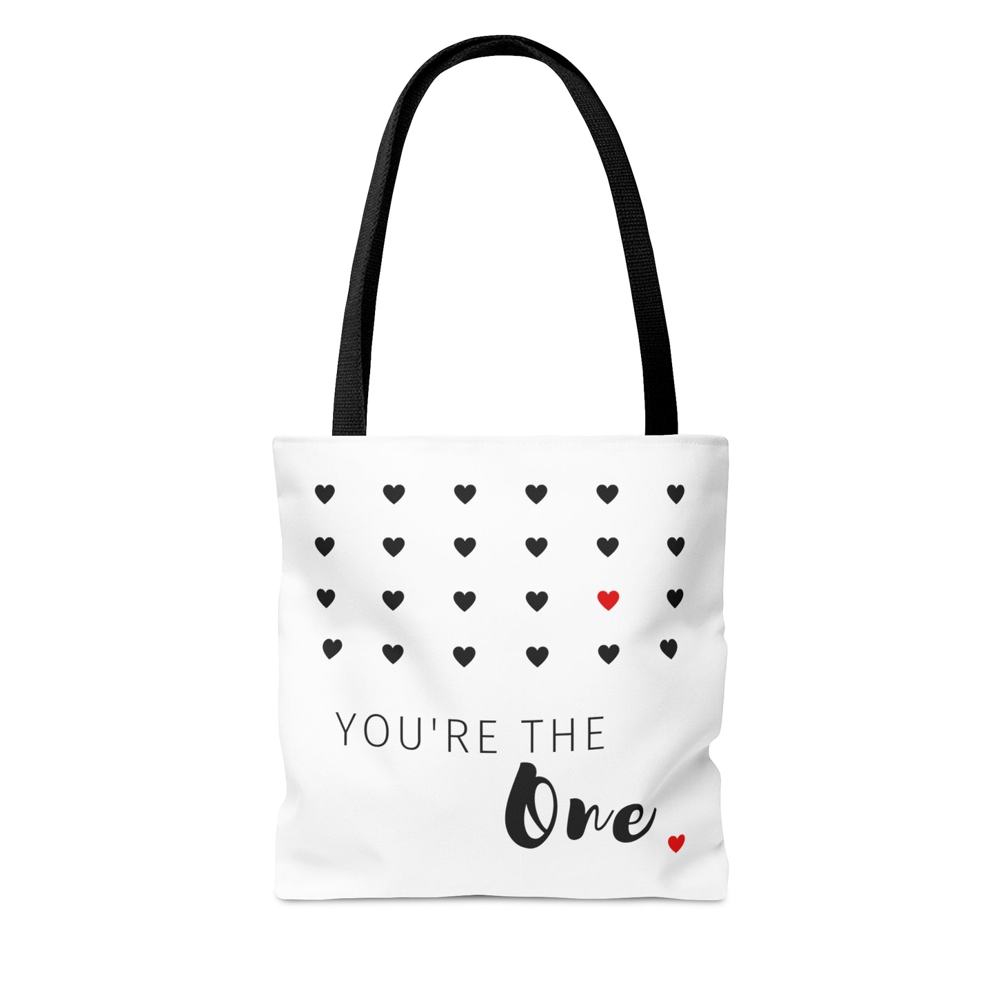 You are the one! with Heart Printed Tote Bag, Valentine Tote Bag