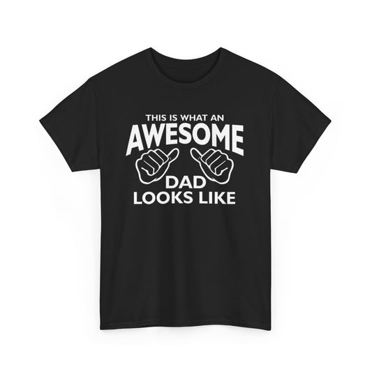 "Awesome Dad” – Father’s Day Gift, Unisex Heavy Cotton Tee