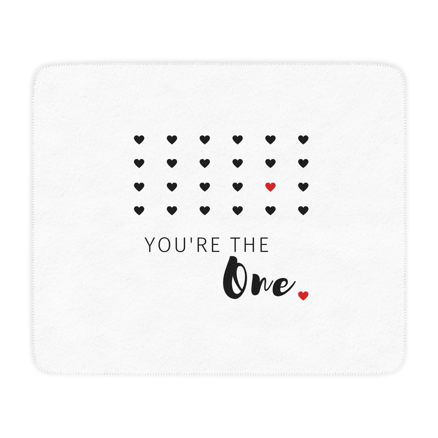 You are the one Printed Tan Sherpa Blanket for Valentines