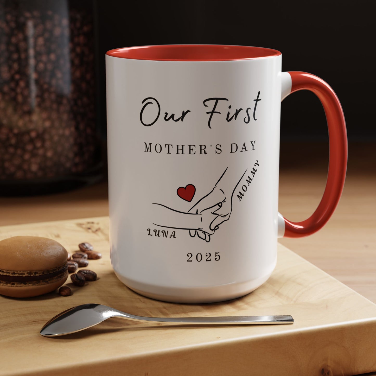 Personalized First Mother’s Day Mug – Custom Name Coffee Mug – Thoughtful Gift for New Moms