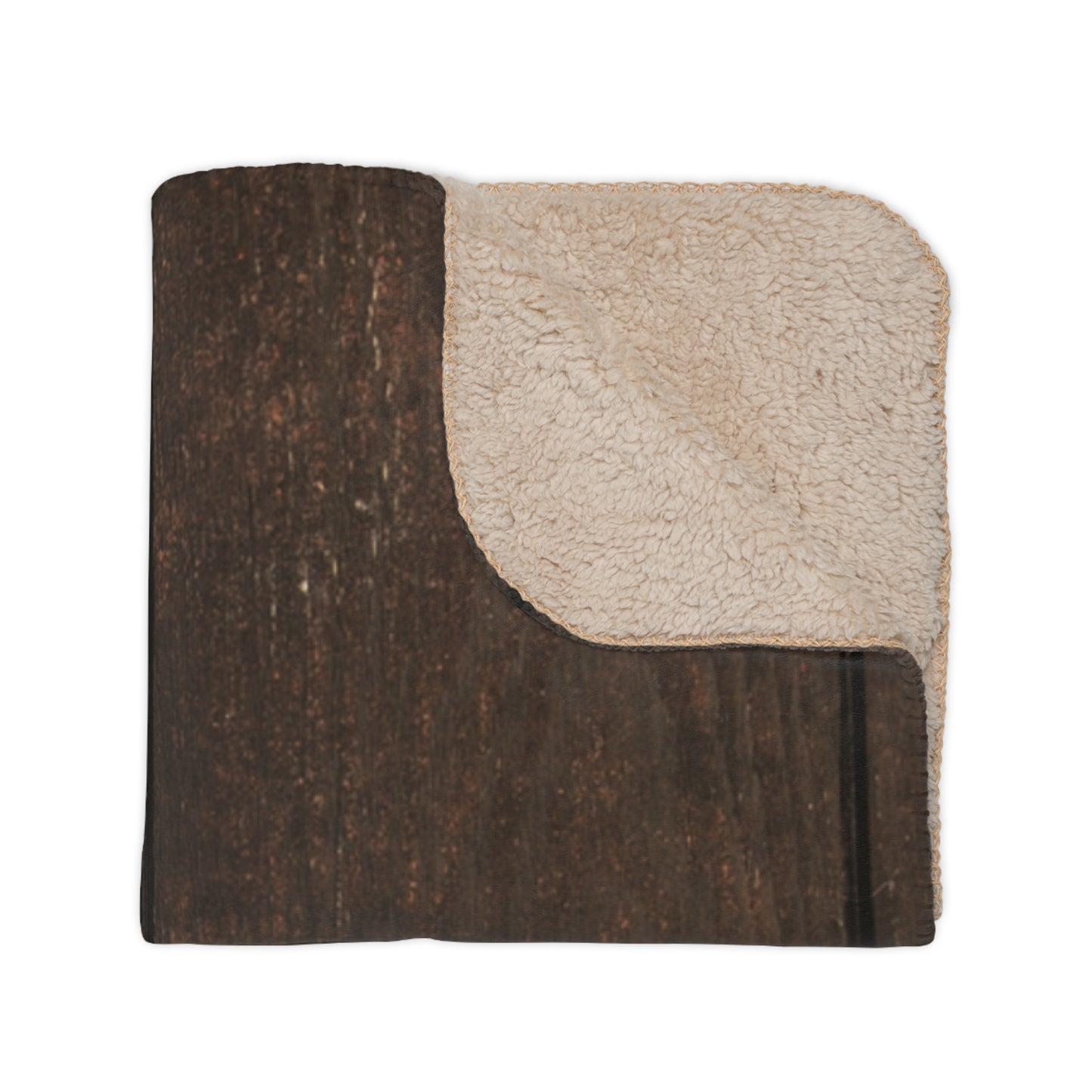Merry Christmas Printed Sherpa Blanket, Coffee