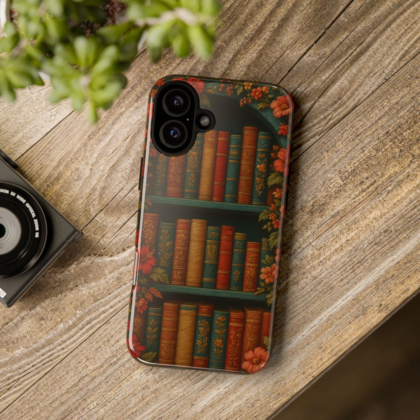 Phone Case - Bookshelf Vintage Book Lover's iPhone & Samsung Cover