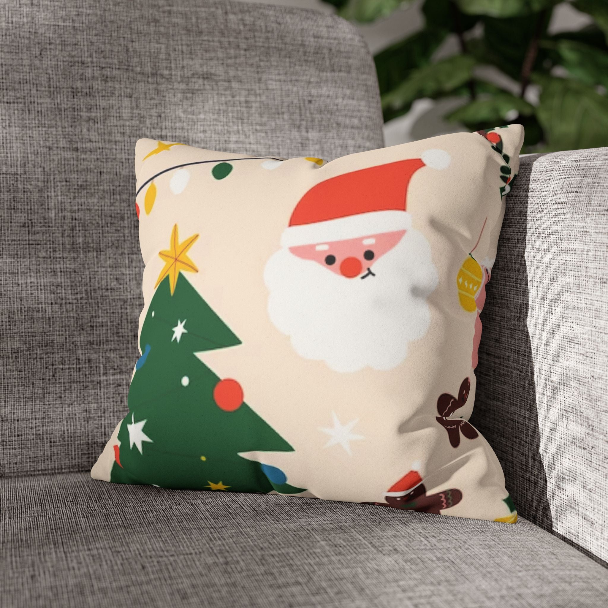 Christmas Faux Suede Decorative Pillow Cover – Square, Multiple Sizes